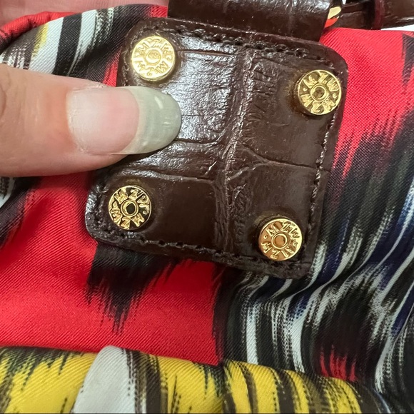 MZ Wallace Clara Ikat Print Red Yellow Handbag - Picture 7 of 9